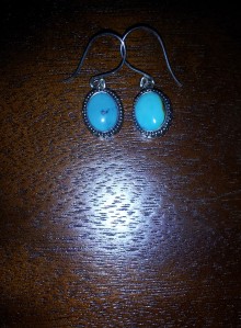 Ornate Oval Turquoise Earrings